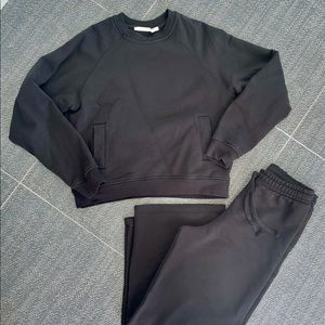 Zara Matching Cotton Sweatsuit Sweatshirt + Wide